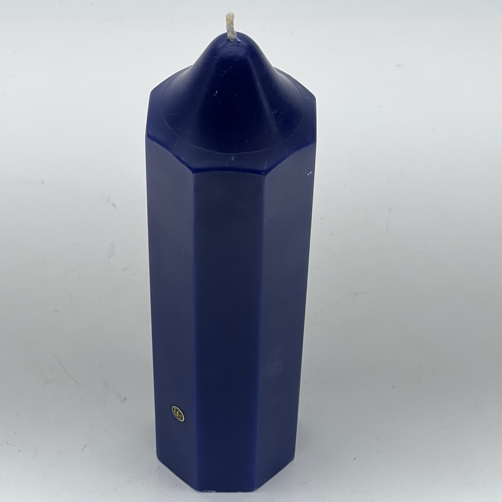 PartyLite Pillar Candle 9” Cologne Navy Blue Octagon Colonial Candle of Cape Cod